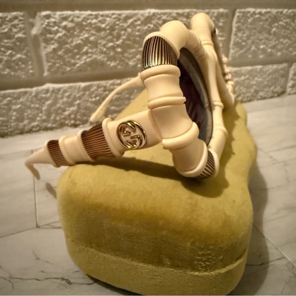 RARE Gucci Bamboo Bone Sunglasses in Ivory with Case & Dustbag - Picture 3 of 10